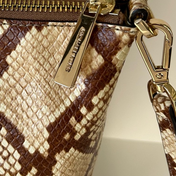 Michael Kors Lenox Leather Snakeskin Embossed Satchel Crossbody - Picture 8 of 12